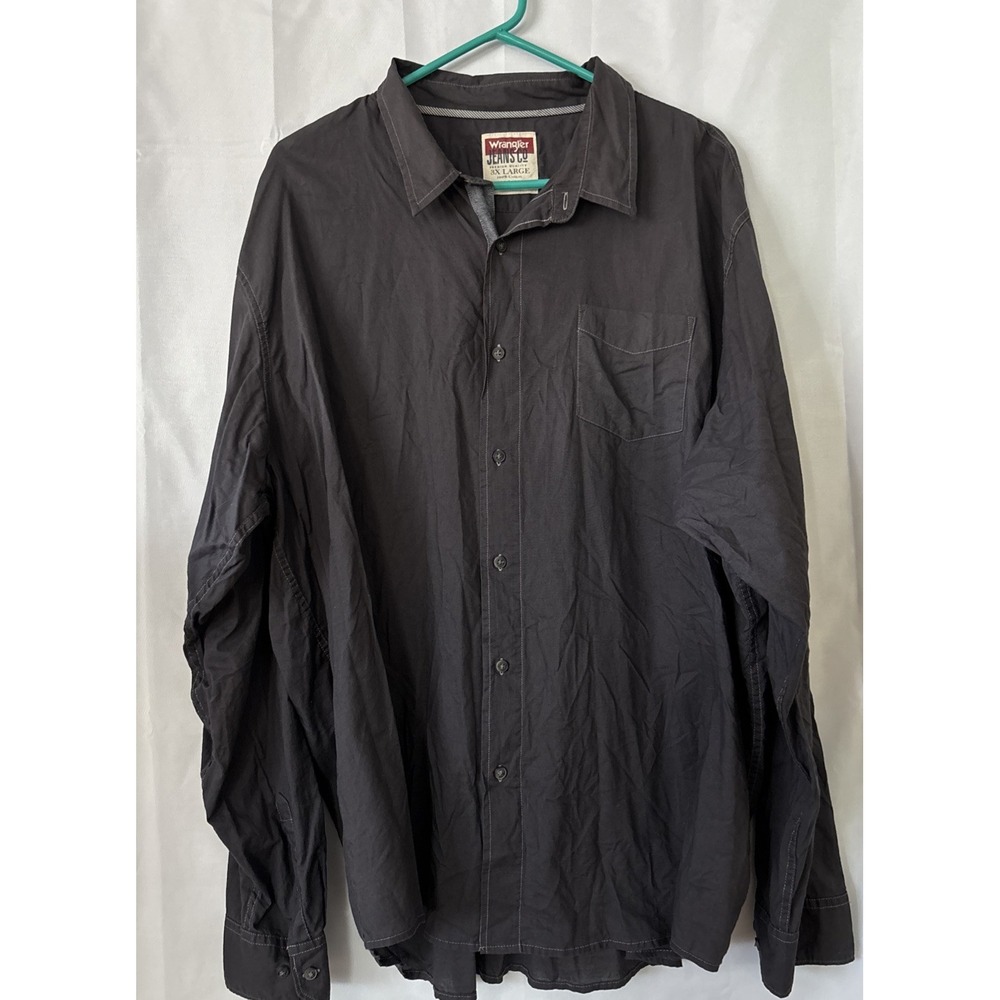 Vintage Wrangler Jean Co Button Front Long Sleeve Gray Shirt 3X Large